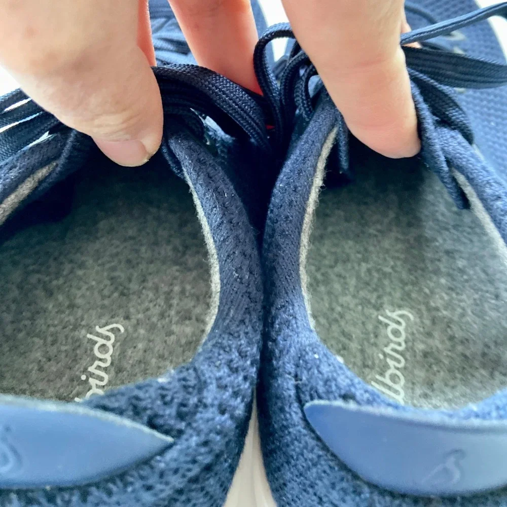 Allbirds Tree Piper Lace Up Sneakers Moonrise Navy Blue Womens 8